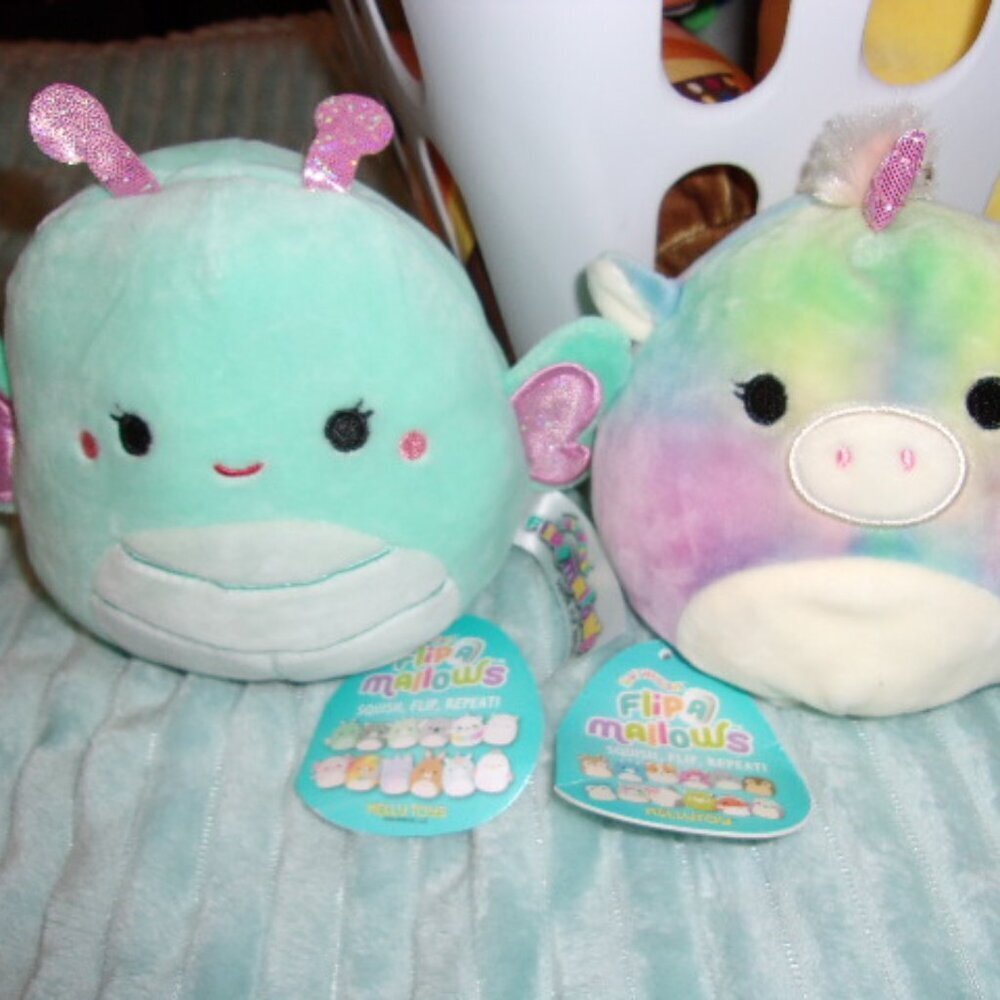 Bundle of 2 small Flip a Mallows New with tags Squishmallow stuffed animals